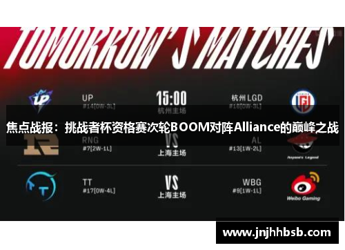焦点战报：挑战者杯资格赛次轮BOOM对阵Alliance的巅峰之战